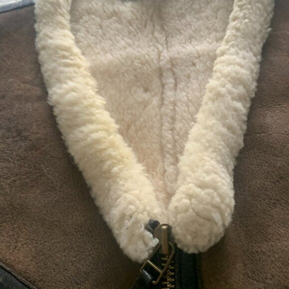 J. Peterman Company Jacket Men’s Size XL Vintage Brown 100% Lamb Leather Vest - Picture 4 of 14